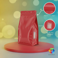 3D Flat Bottom Bag with Side Window (Pack of 100 Bags)