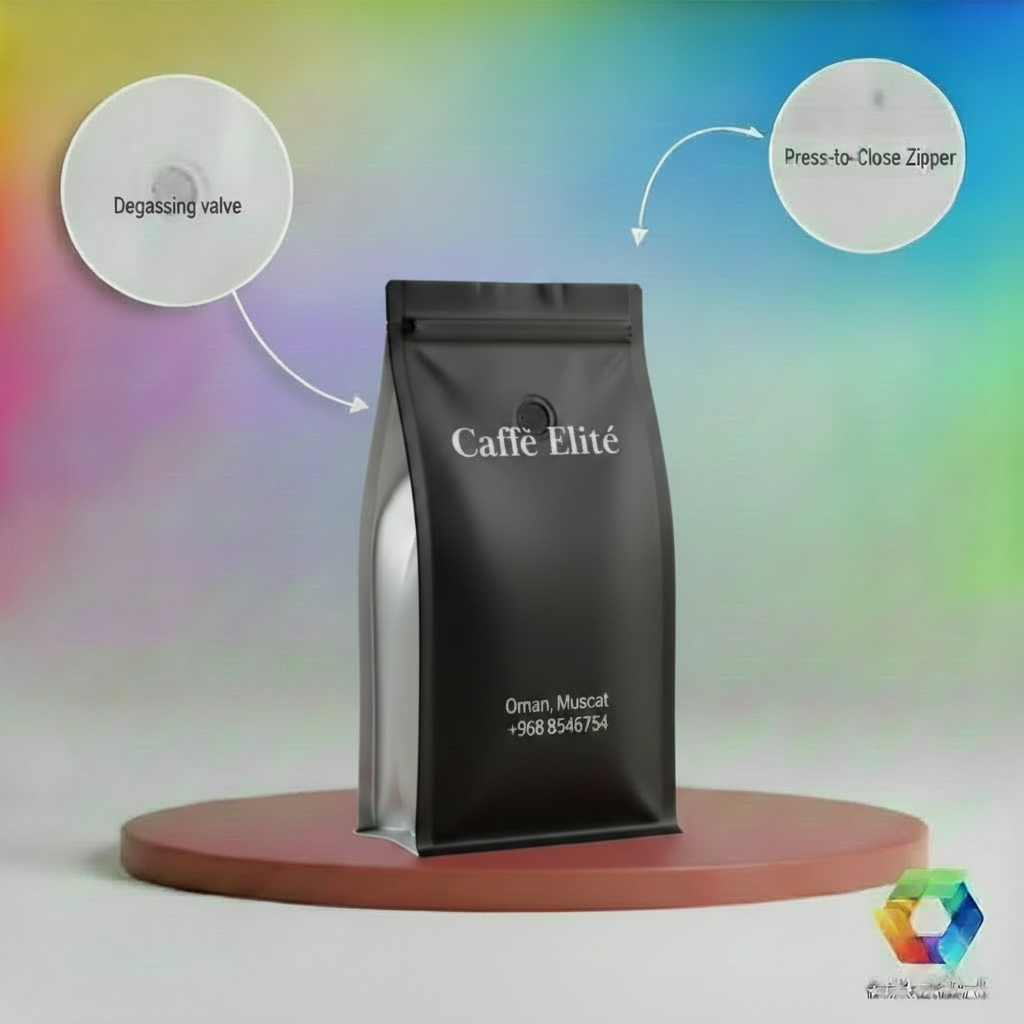 Black Bag White Gusset Address Text on BPA Template