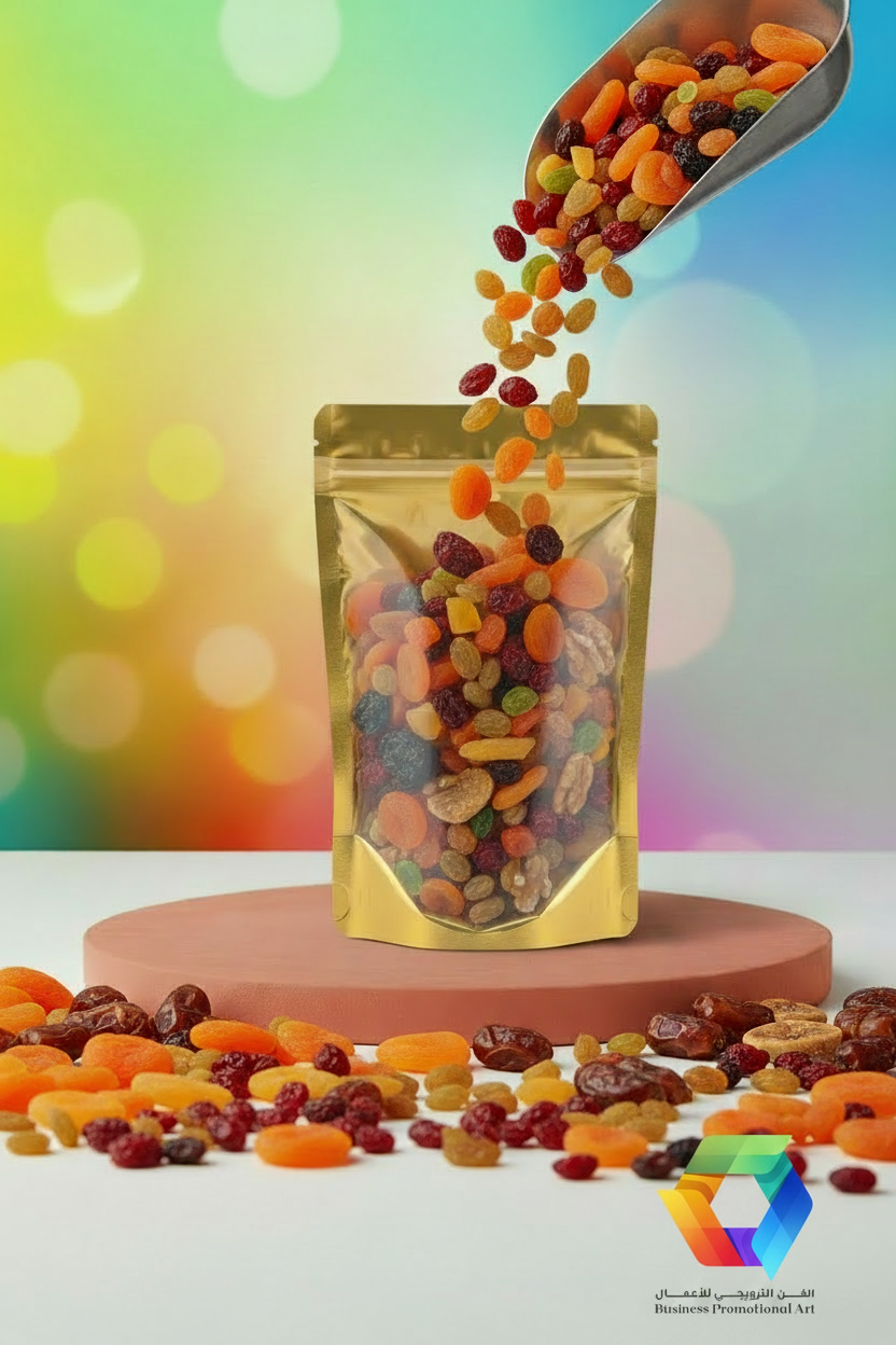 Golden Doypack Dry Fruits with BPA Logo