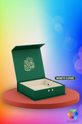 Green Magnetic Box - Hinged Lid Attached