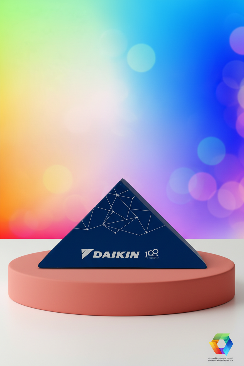 Custom printed navy blue pyramid box with gold constellation pattern - BPA packaging