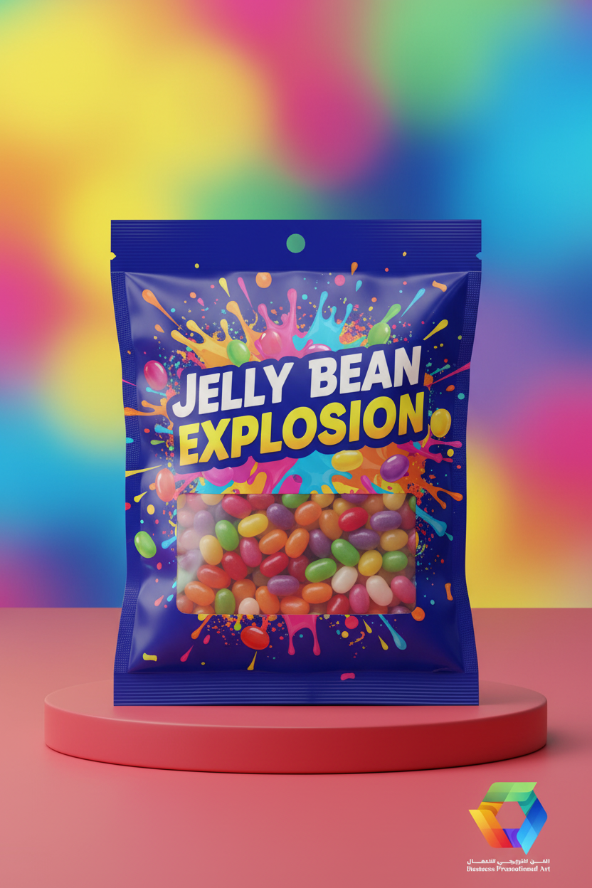 Jelly Bean Explosion - Flat 3-Side Seal Window Bag
