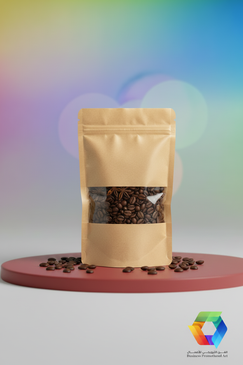Kraft Window Doypack - Coffee Beans