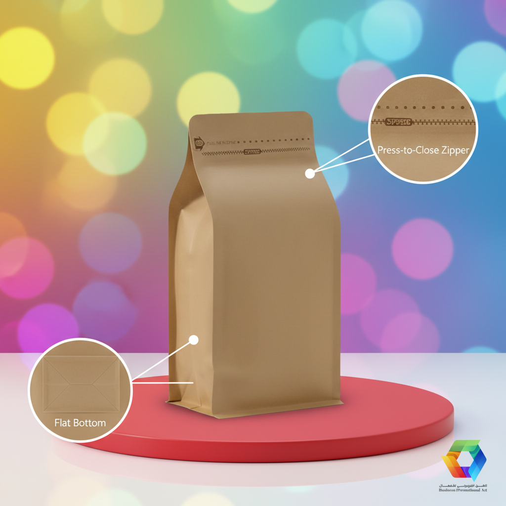 Small Kraft Flat Bottom Bag - Updated Layout