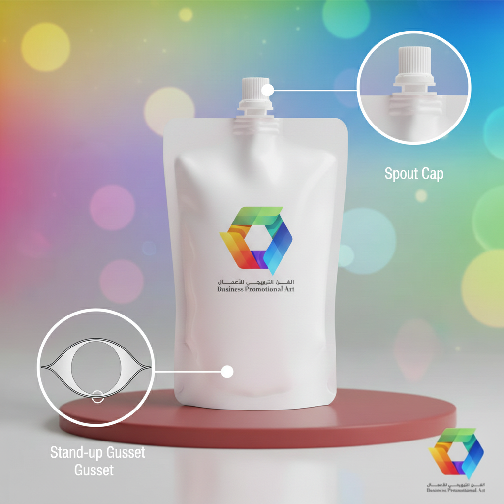 White BPA Spout Pouch - Callouts